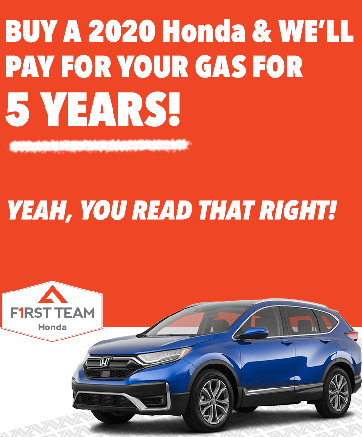 Honda Free Gas for 5 YEARS
