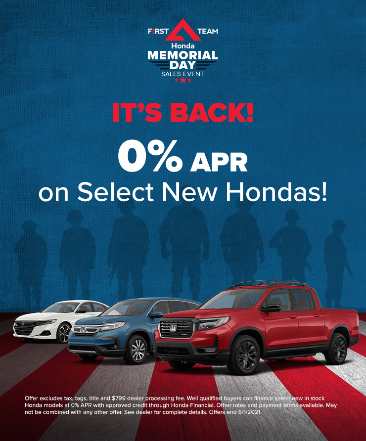 Honda 0% APR Available