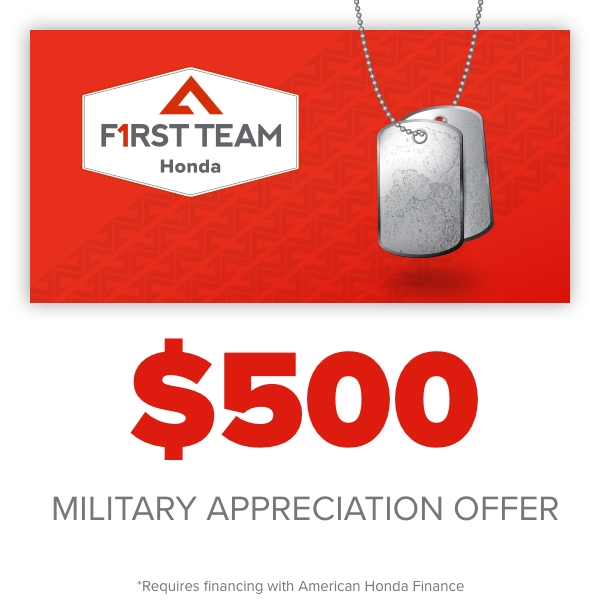 $500 Honda Military Appreciation Offer