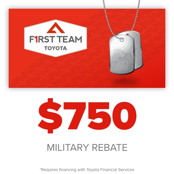 $750 Toyota Military Rebate