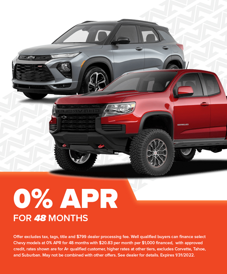 0% APR Available on Your New Chevy